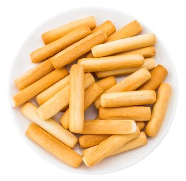 Bread sticks isolated on white background. With clipping path Stock Photos