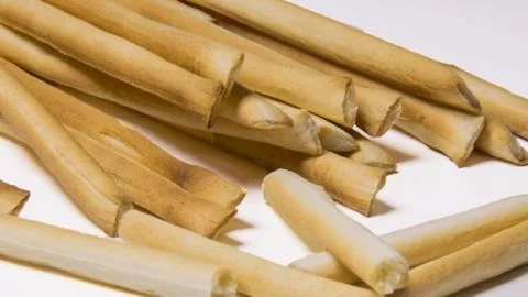 Bread sticks on white background Stock Photos