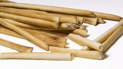 Bread sticks on white background Stock Photos