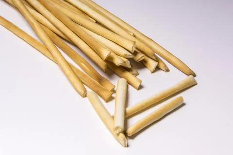 Bread sticks on white background Stock Photos
