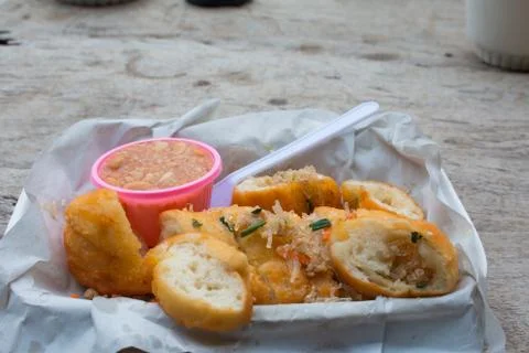 Bread stuffed with pork Stock Photos