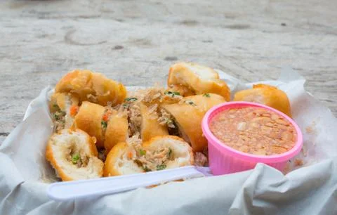 Bread stuffed with pork Foto stock