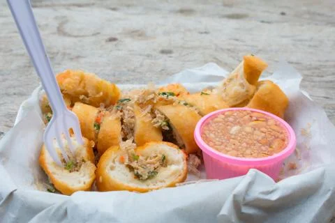 Bread stuffed with pork Foto stock