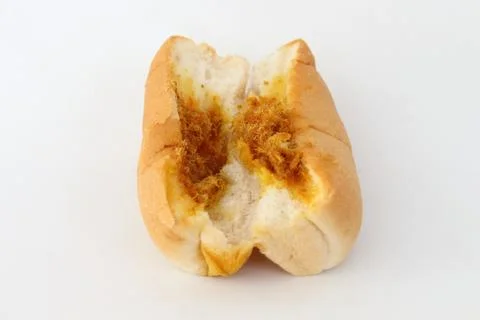 Bread stuffed pork on a white background. Fotos Stock