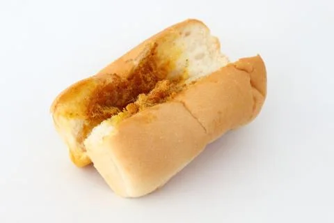 Bread stuffed pork on a white background. Stock Photos