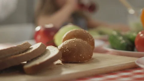 A bread on a table Stock Footage 71019206