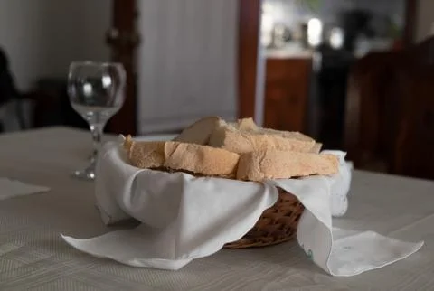 Bread on table 스톡 사진