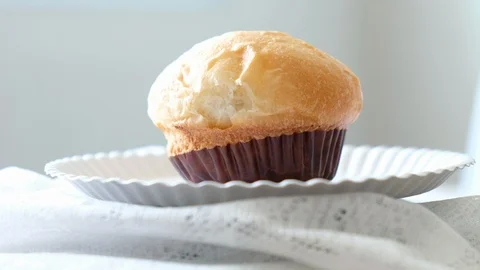 Bread on a table rotation 360 degrees Stock Footage 96324295