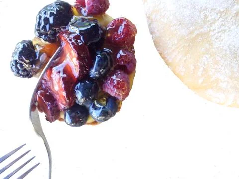 Bread tart on white background Stock Photos