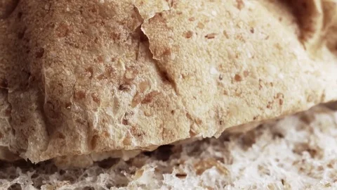 Bread texture extreme close up stock footage Stock Footage