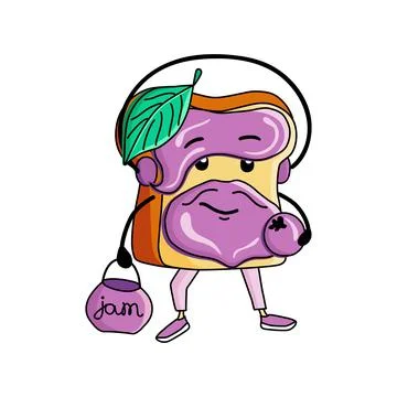 Bread toast character Stock Illustration