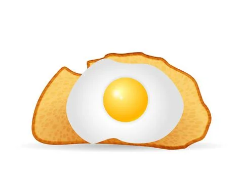Bread toast with egg Stock Illustration