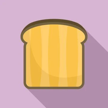 Bread toast icon, flat style Illustrazione stock