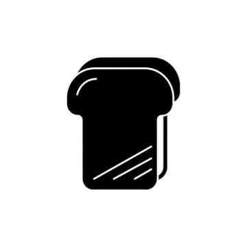 Bread toast icon, vector illustration, black sign on isolated background 스톡 일러스트