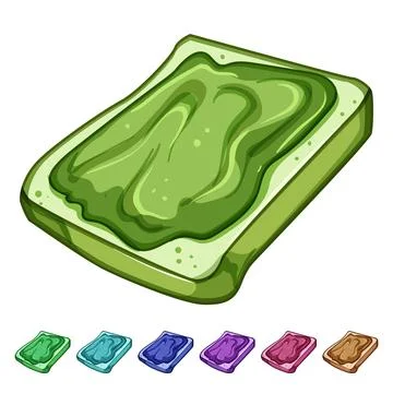 Bread toast jam cartoon vector graphic Ilustración de archivo