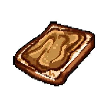 Bread toast jam pixel art vector illustration Stock Illustration