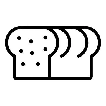 Bread toast line icon isolated on white background. Black flat thin icon on.. Stock Illustration