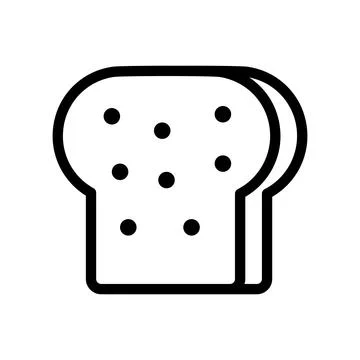Bread toast line icon isolated on white background. Black flat thin icon on.. Stock Illustration