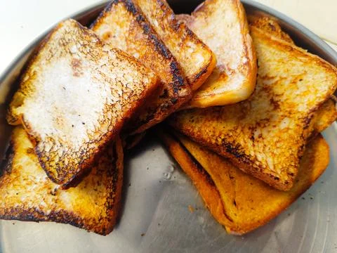 Bread toast picture with selective focus Foto stock