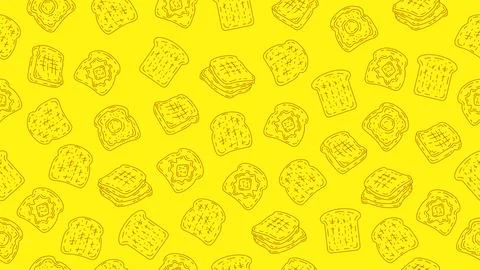 Bread toast seamless pattern background. Toast sketch wallpaper Illustrazione stock