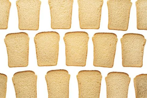 Bread, toast texture, background of a lot of sandwich pieces of bread isolate on Stock Photos