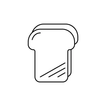 Bread toast vector line icon, sign, illustration on background, editable strokes Illustrazione stock
