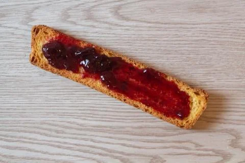 Bread toasted with jam Stock Photos