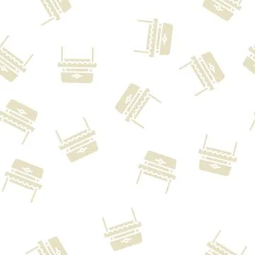 Bread toaster equipment glyph vector seamless pattern Stock Illustration