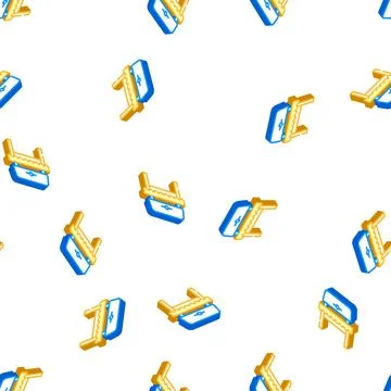 Bread toaster equipment isometric icon seamless pattern Stock Illustration