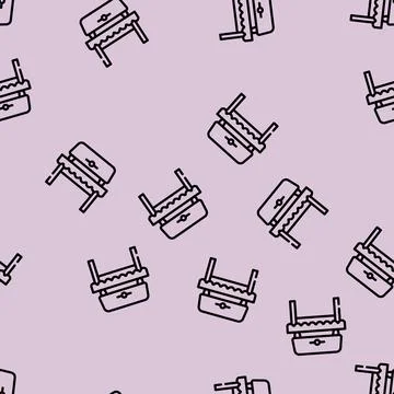 Bread toaster equipment line vector seamless pattern 스톡 일러스트