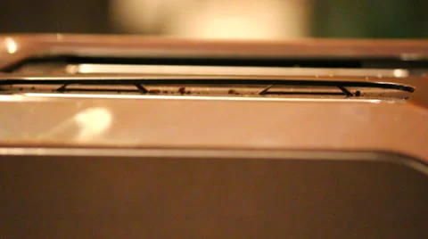 Bread in Toaster Stock Footage 36134772