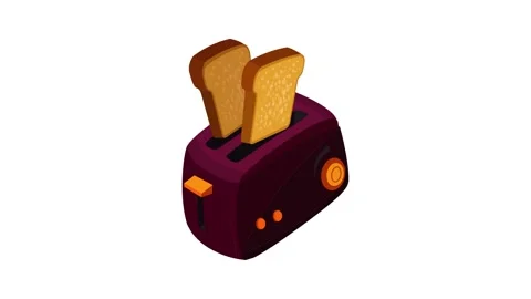 Bread toaster icon animation Stock Footage 152563726