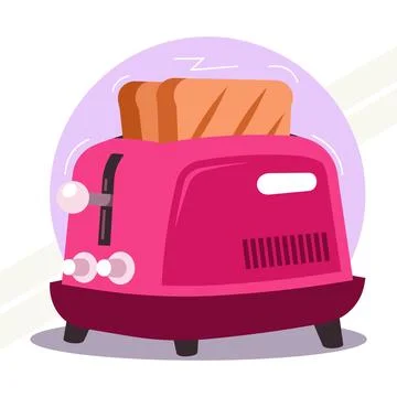 Bread-in-toaster Stock Illustration