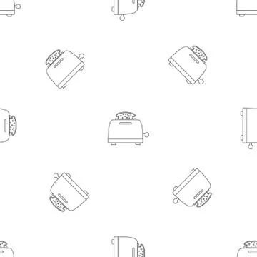 Bread toaster pattern seamless vector 스톡 일러스트