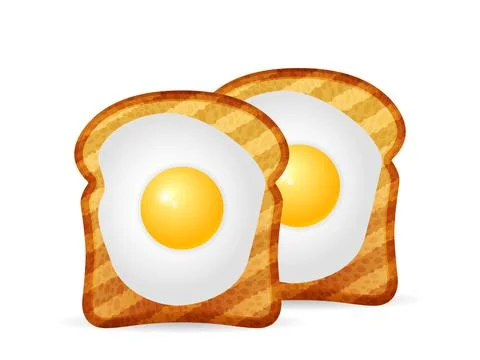 Bread toasts with egg Stock Illustration