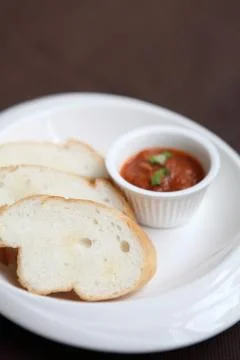 Bread with tomato sauce Stock Photos