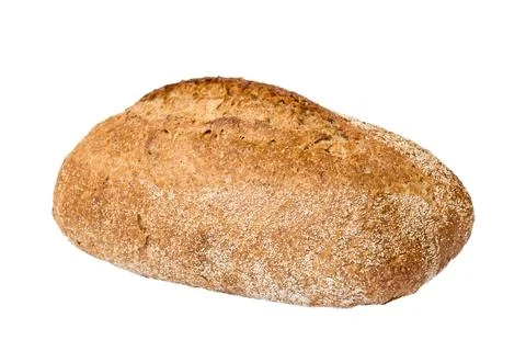 Bread top view cut out. Freshly backed Bread isolated on white background. Fr Stock Photos
