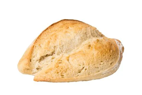 Bread top view cut out. Freshly backed Bread isolated on white background. Fr Stock Photos