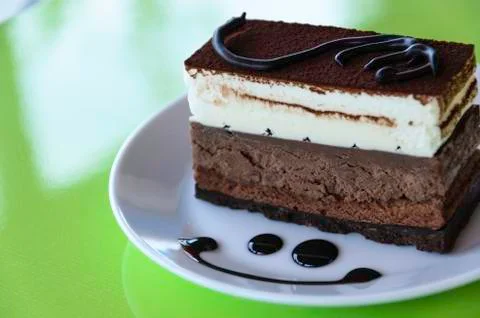 Bread topped with chocolate Stock Photos