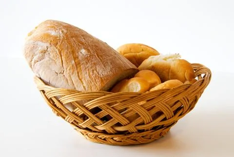 Bread in trug 库存照片