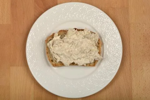 Bread with tuna spread 스톡 사진