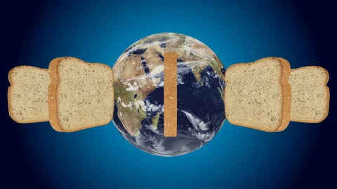 Bread turn around the world - loop Video stock 164545052