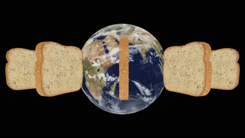 Bread turn around the world - rotate loop Video stock 164544901