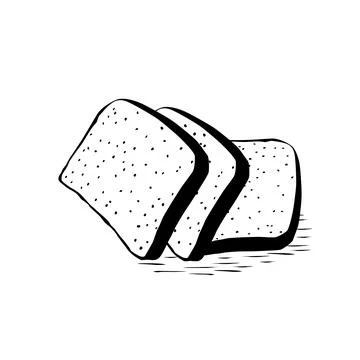 Bread vector, bakery icon, sliced fresh wheat bread sketch Illustrazione stock