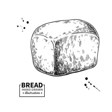 Bread vector drawing. Bakery product sketch. Vintage food Stock Illustration