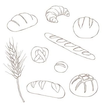 Bread vector drawing. Bakery product sketch. Vintage food illustration Stock Illustration