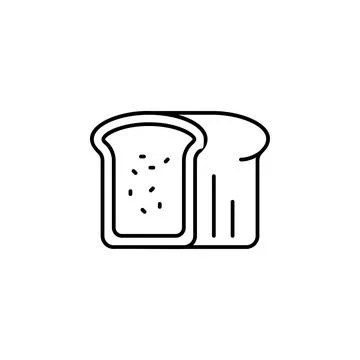 Bread vector icon. Food icon line style Stock Illustration
