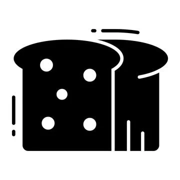 Bread vector icon on white background Illustrazione stock