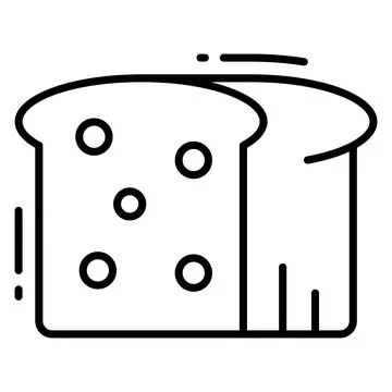 Bread vector icon on white background 스톡 일러스트