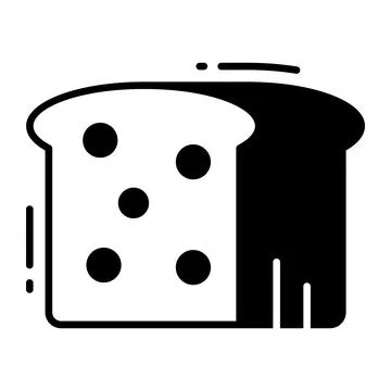 Bread vector icon on white background Illustrazione stock